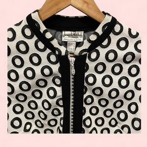 Joseph Ribkoff stretchy spotted bling zipper jacket boujee maximalist luxury